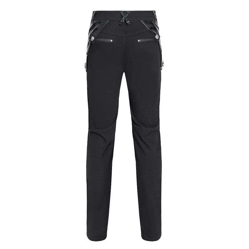 Herren Punk Armor Lackleder Splice Hose