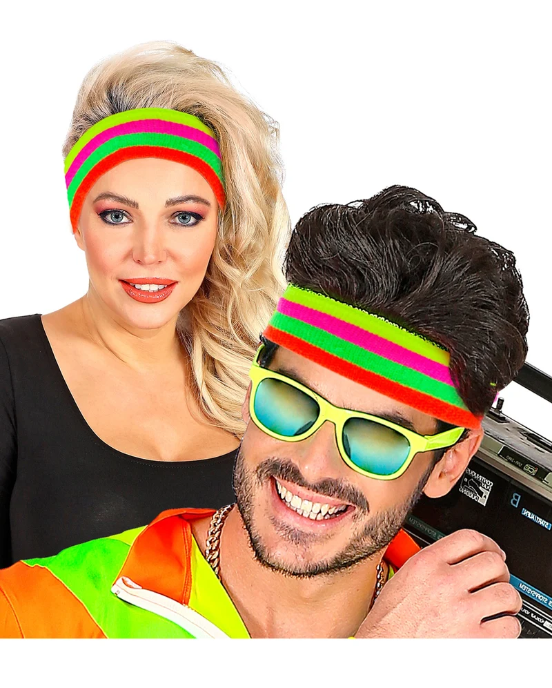 Neonfarbiges 80er Jahre Stirnband