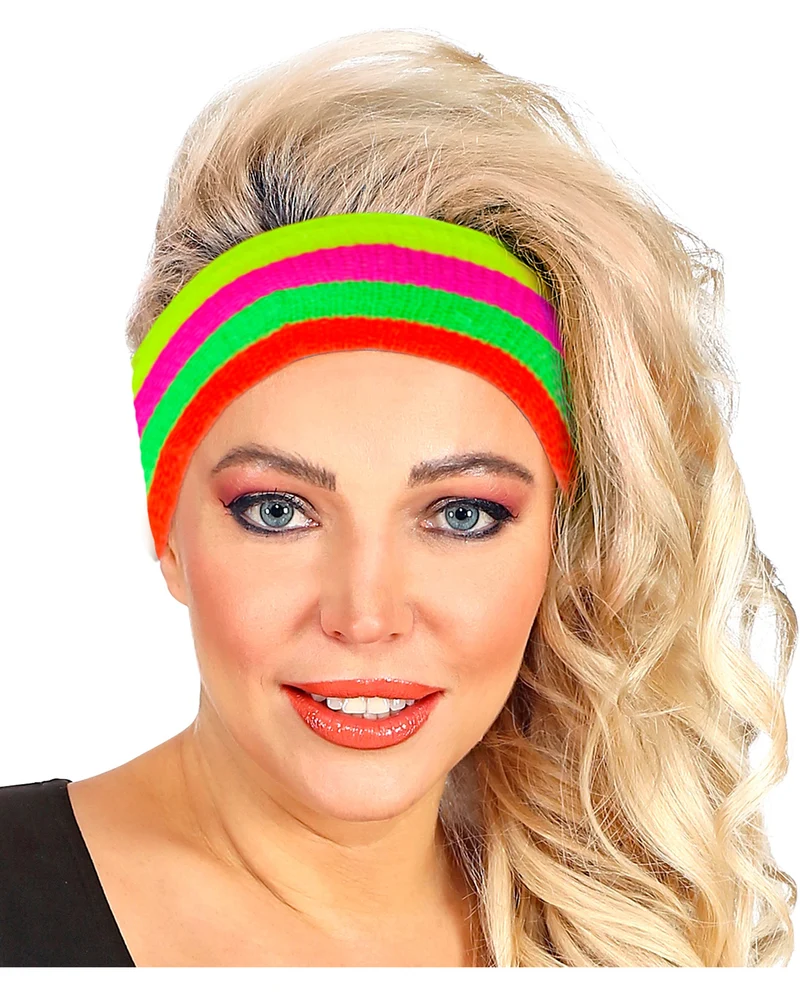 Neonfarbiges 80er Jahre Stirnband