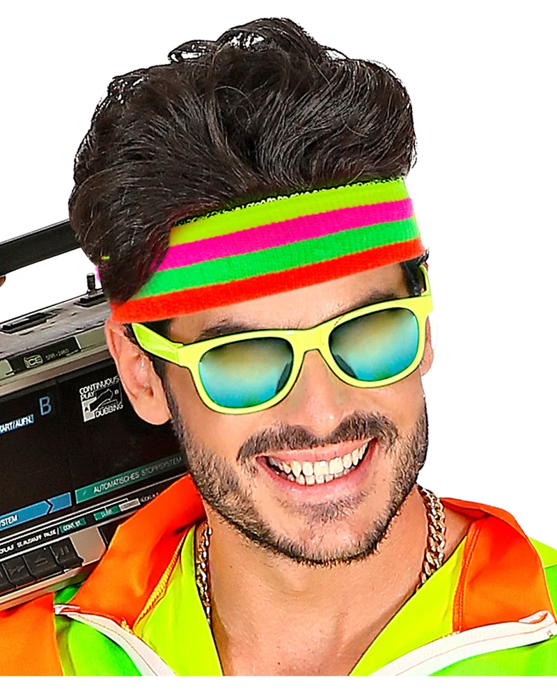 Neonfarbiges 80er Jahre Stirnband