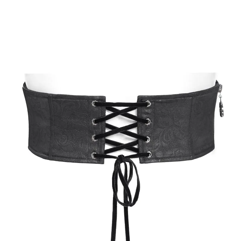 Gothic-Gürtel mit Fledermaus-Stickerei und Kreuz für Herren