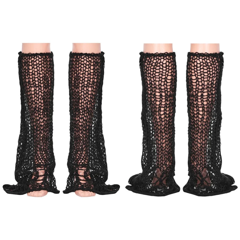 Gestrickte Beinwärmer im Grunge-Distressed-Look für Damen