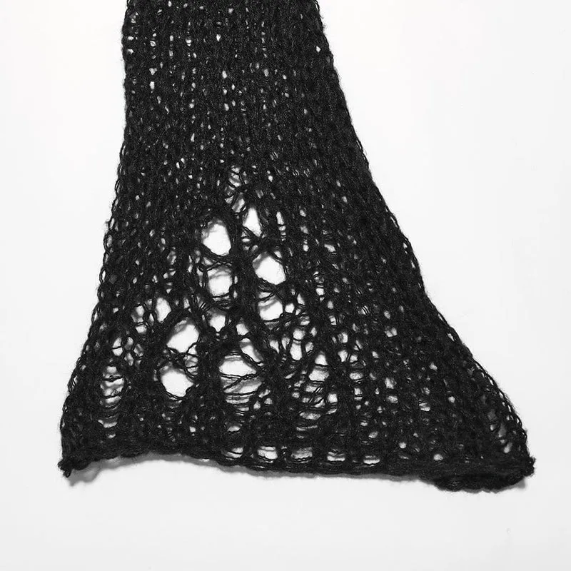 Gestrickte Beinwärmer im Grunge-Distressed-Look für Damen