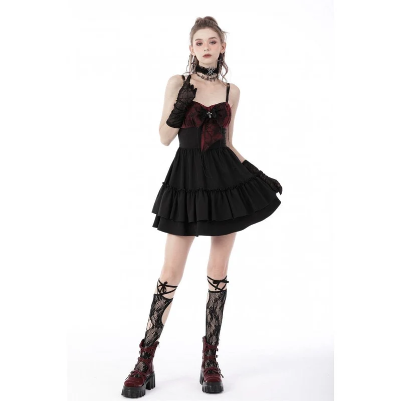 Gothic-Schleifen-Mehrlagen-Unterkleid für Damen, Abschlusskleid