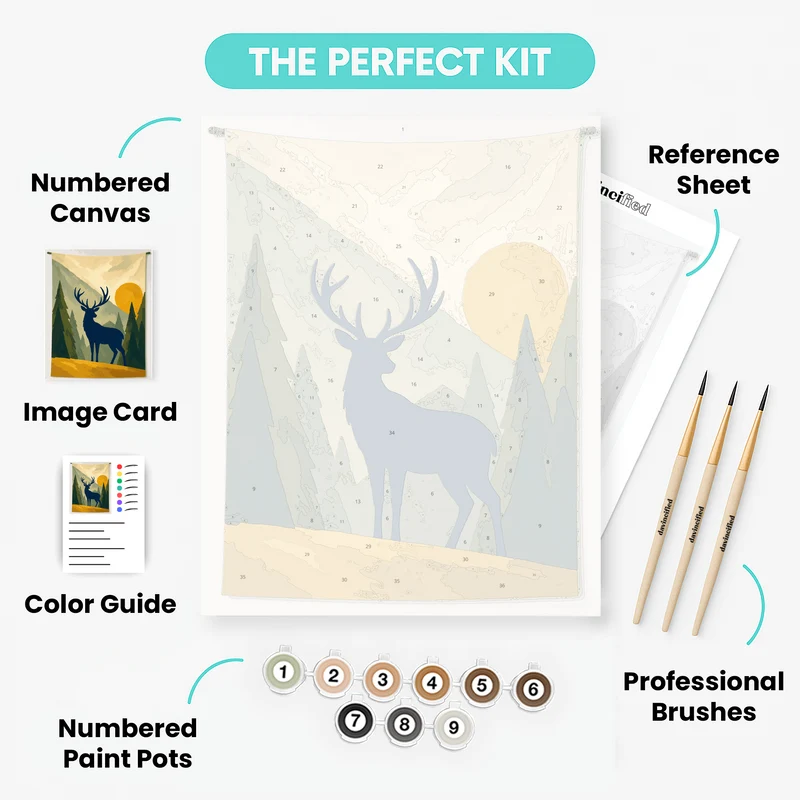 Stag at Sunrise - Paint by Numbers Kit
