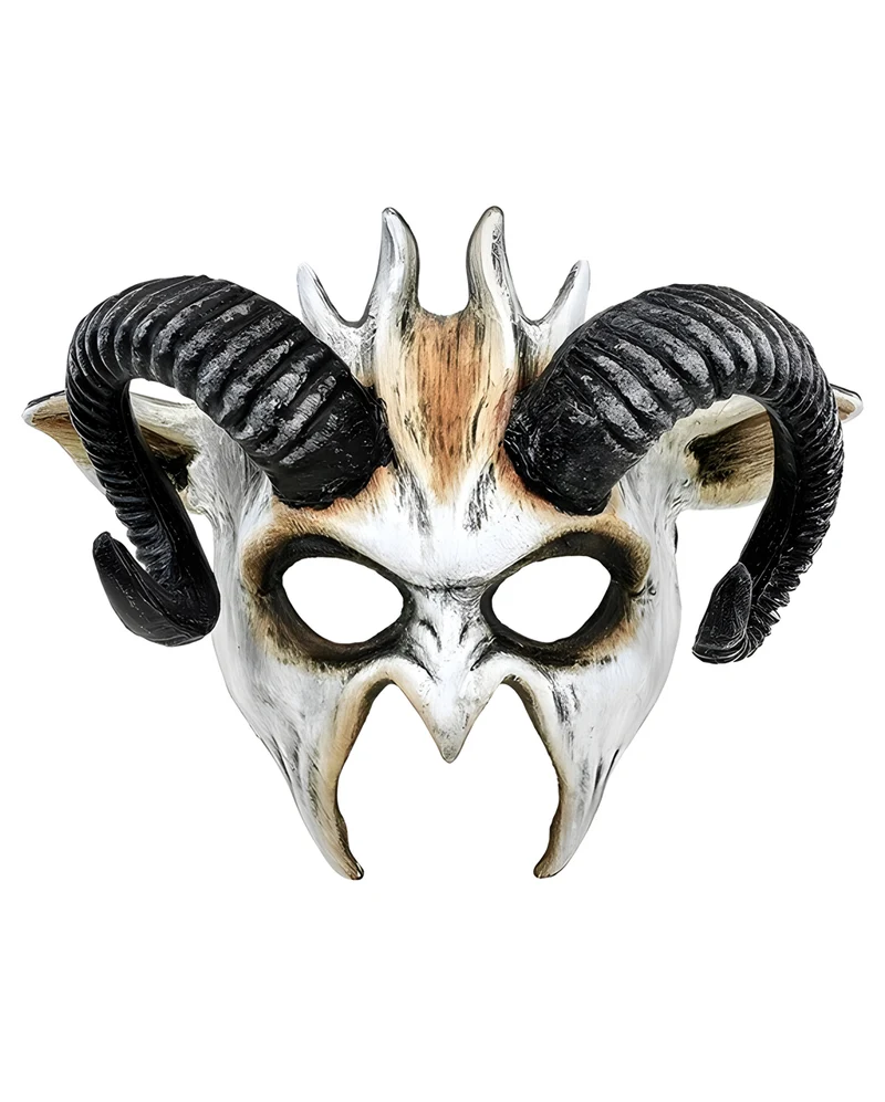 Wilde Dämonen Maske mit Hörnern