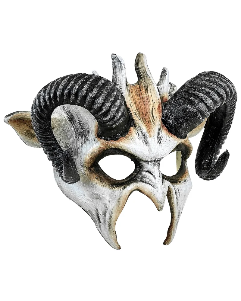 Wilde Dämonen Maske mit Hörnern