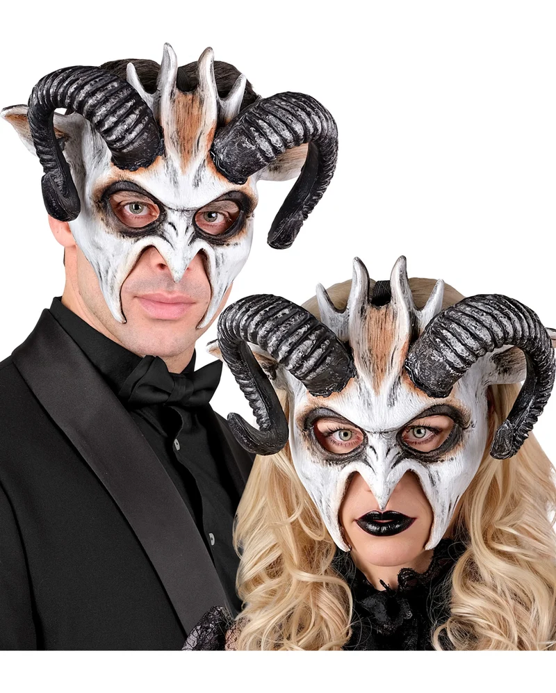 Wilde Dämonen Maske mit Hörnern