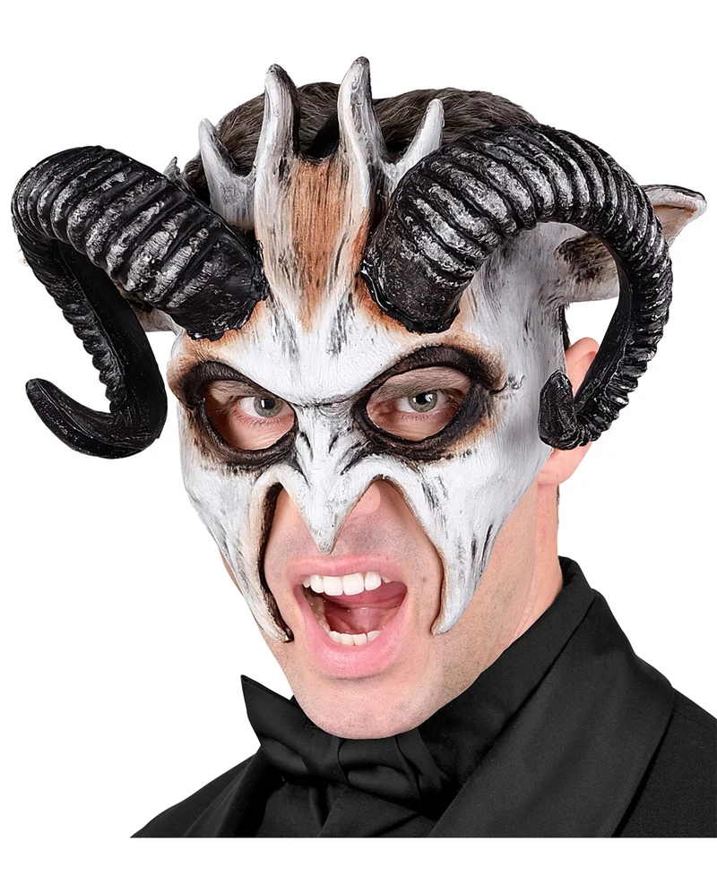Wilde Dämonen Maske mit Hörnern