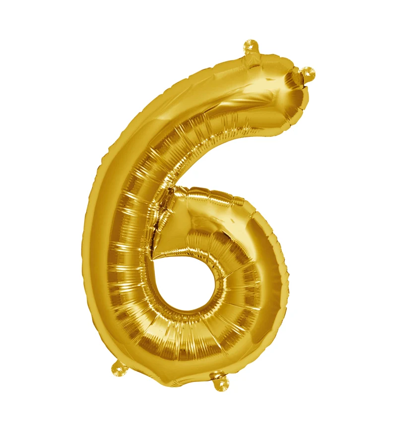 Zahlen Ballon 6 Gold