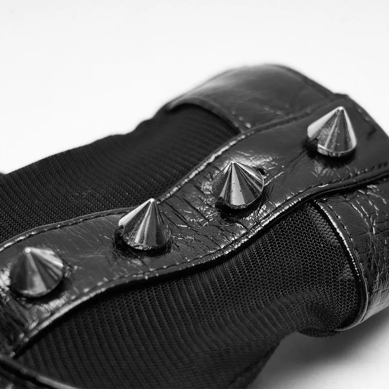 Punk Rivets Kunstlederhandschuhe für Damen