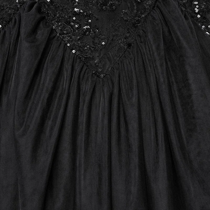 Gothic-Brautkleid für Damen mit Blumenstickerei, Pailletten und Meerjungfrauenschnitt