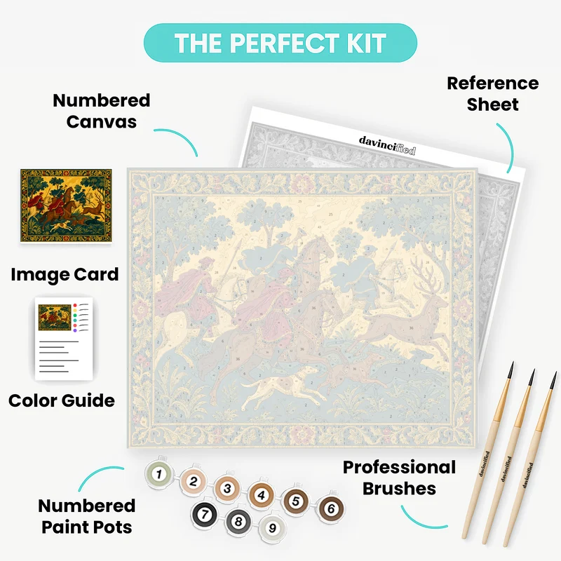 Medieval Stag Hunt - Paint by Numbers Kit