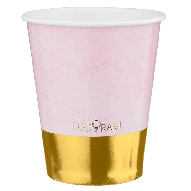 Pappbecher "Romantic Rosa-Gold" 230ml 6 Stk.