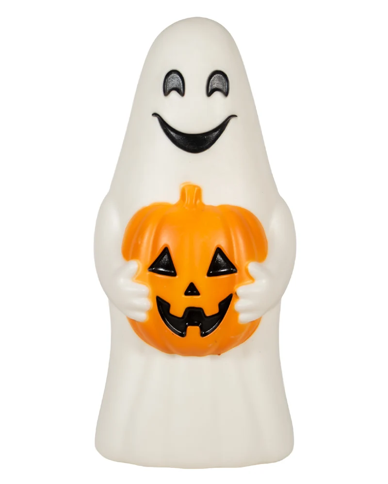 Vintage Halloween Geist mit Kürbis & Licht Blow Mold Figur 28cm
