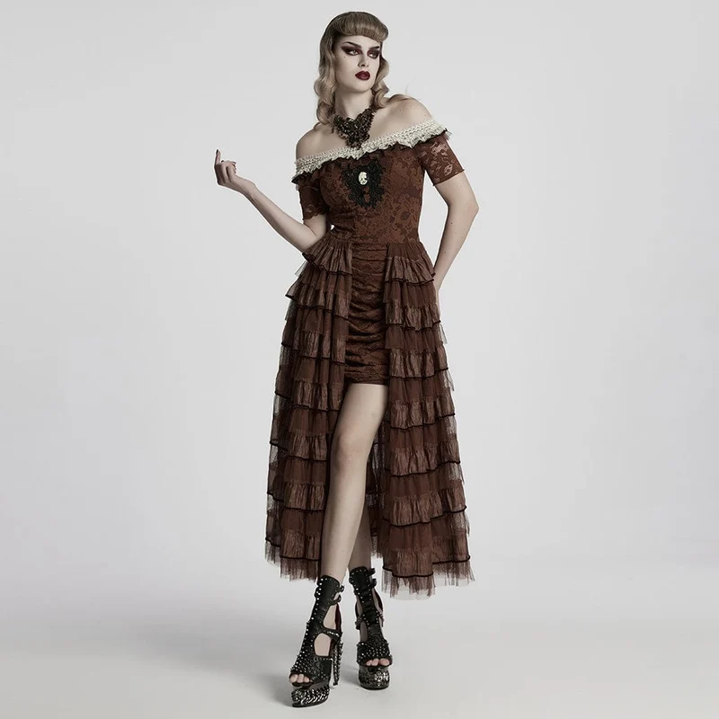 Steampunk-Halskette mit unregelmäßigen Perlen und Schmetterlingen für Damen, Bernstein