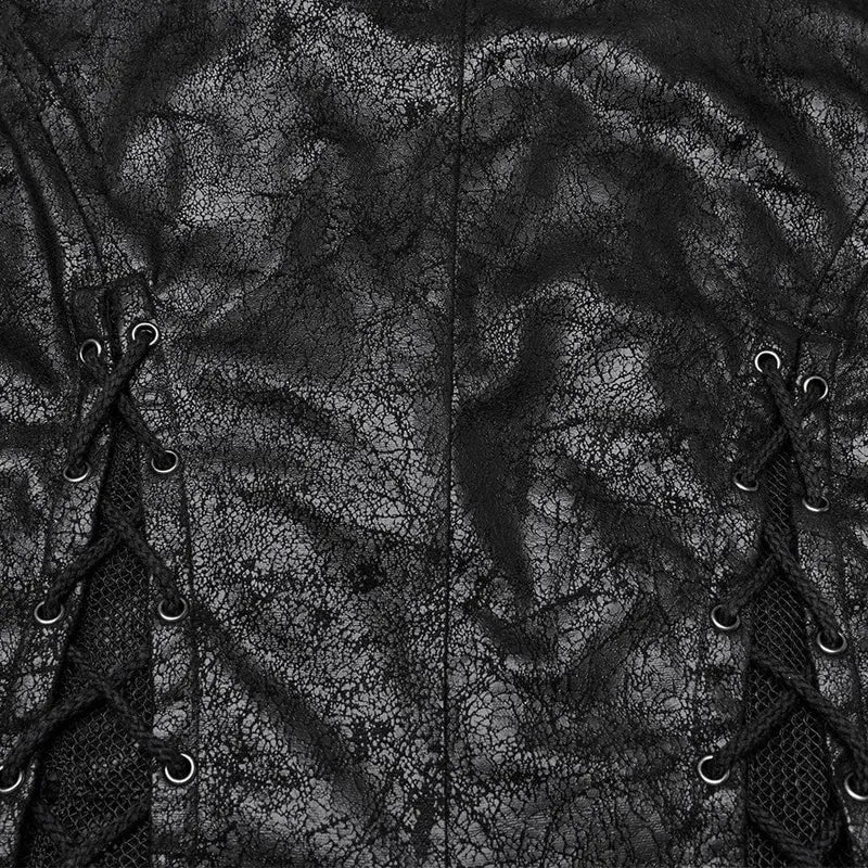 Gothic-Weste mit unregelmäßigem Mesh-Splice und Schnürung für Damen