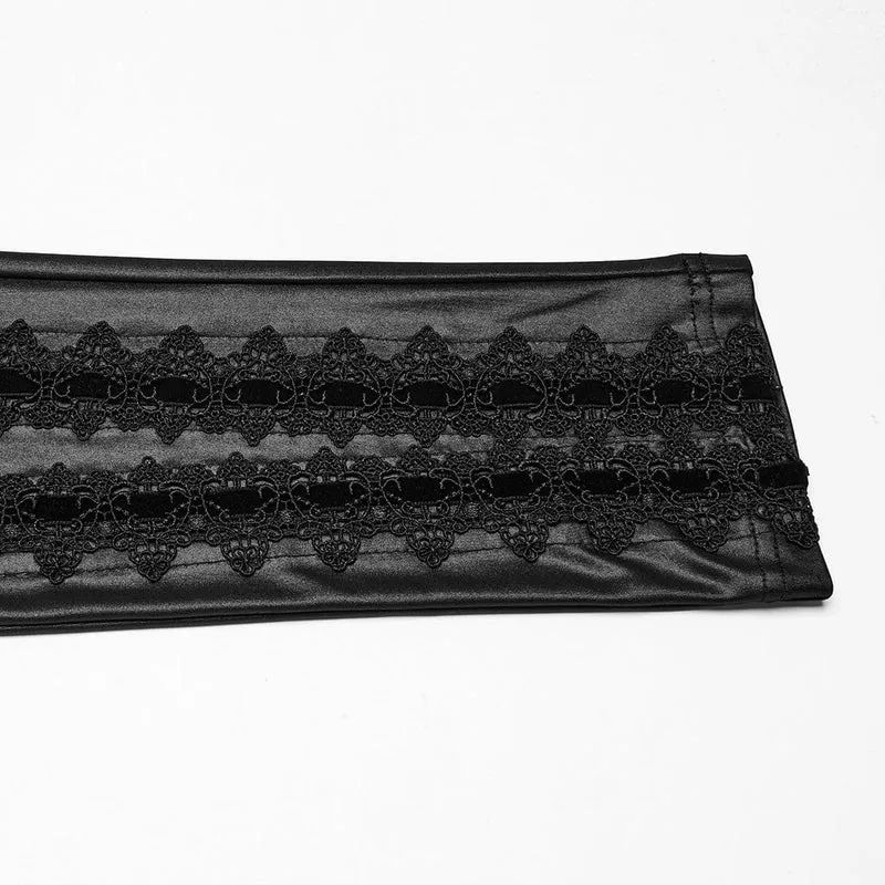 Gothic-Leggings mit Blumenstickerei für Damen