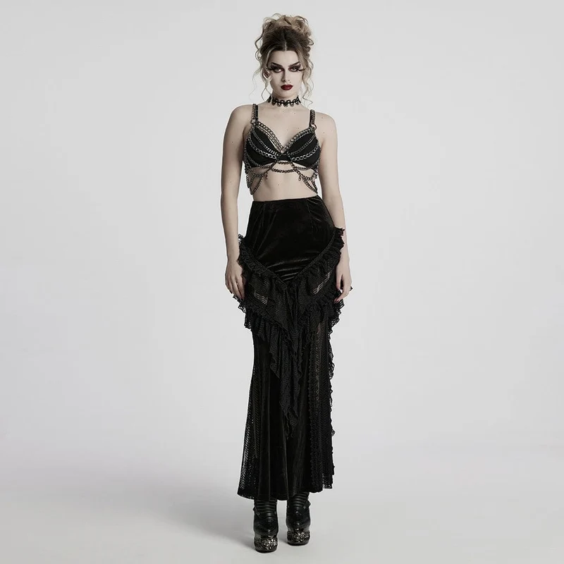 Abnehmbarer Punk-Körperharnisch mit Kette für Damen
