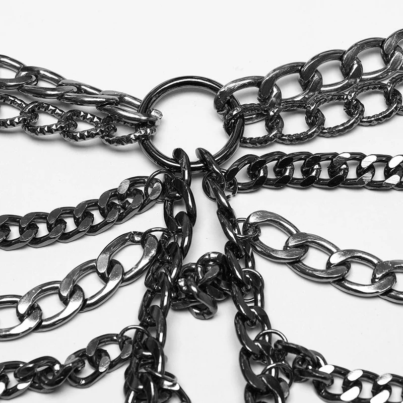 Abnehmbarer Punk-Körperharnisch mit Kette für Damen