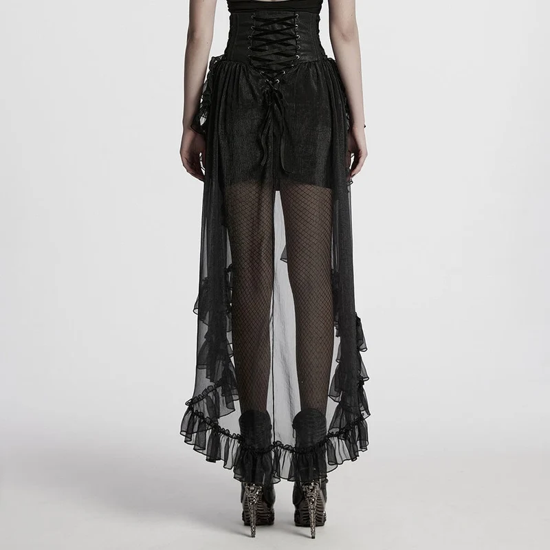 Gothic-Korsett mit Rüschen aus Chiffon für Damen