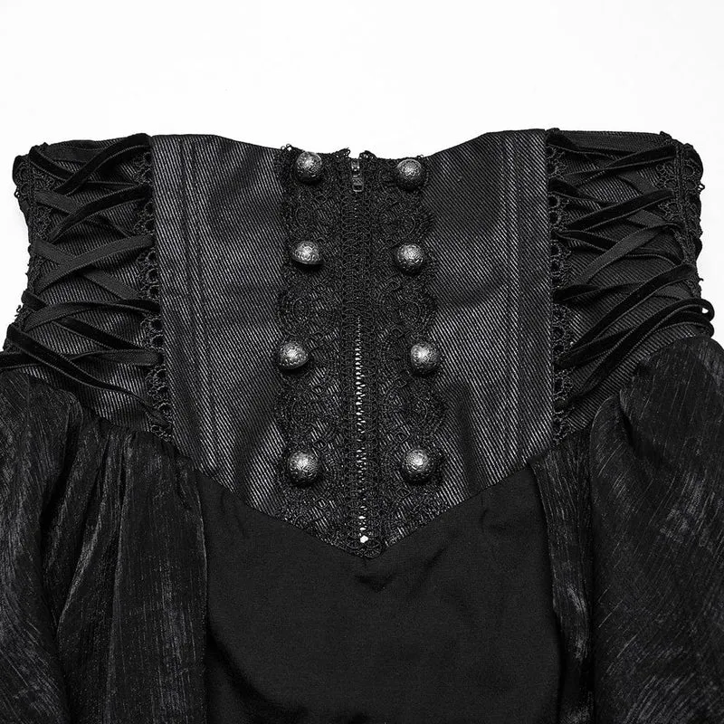 Gothic-Korsett mit Rüschen aus Chiffon für Damen