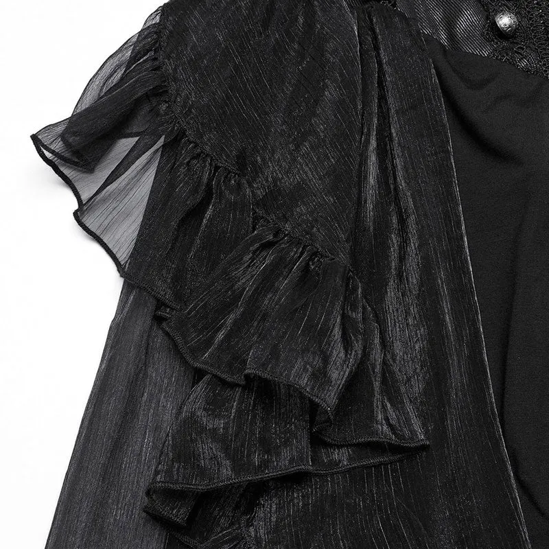 Gothic-Korsett mit Rüschen aus Chiffon für Damen