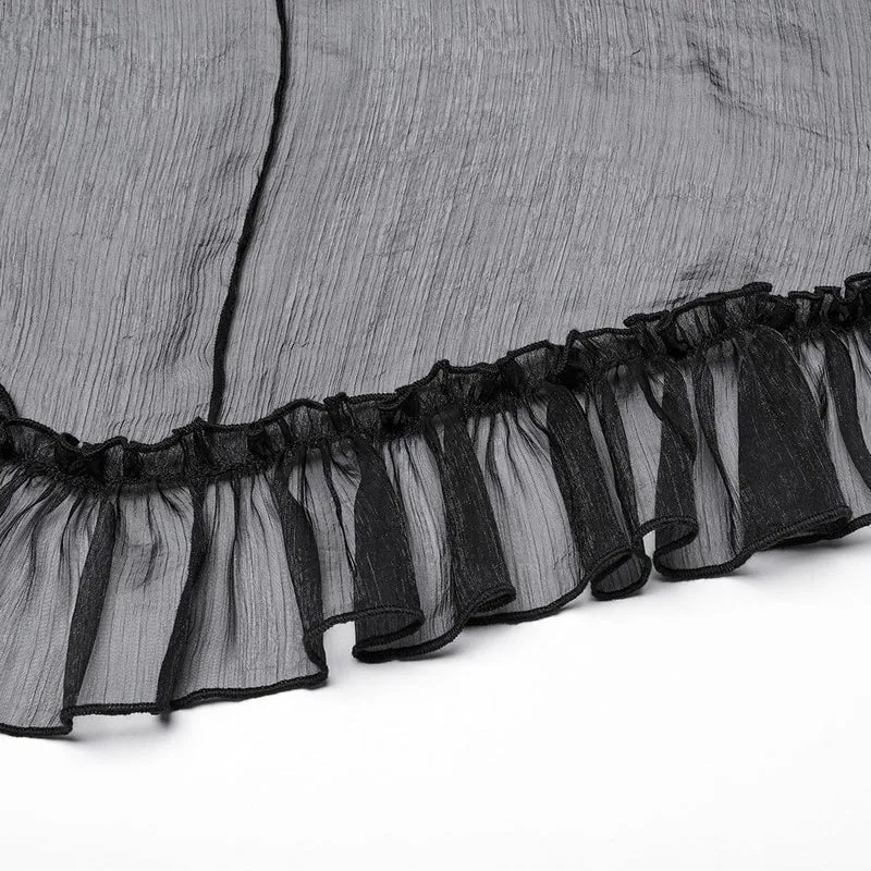 Gothic-Korsett mit Rüschen aus Chiffon für Damen