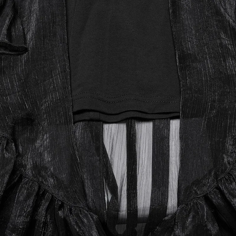 Gothic-Korsett mit Rüschen aus Chiffon für Damen
