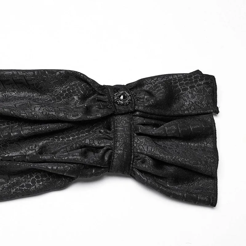 Gothic-Hemd mit Rüschen, Stehkragen und Puffärmeln für Damen