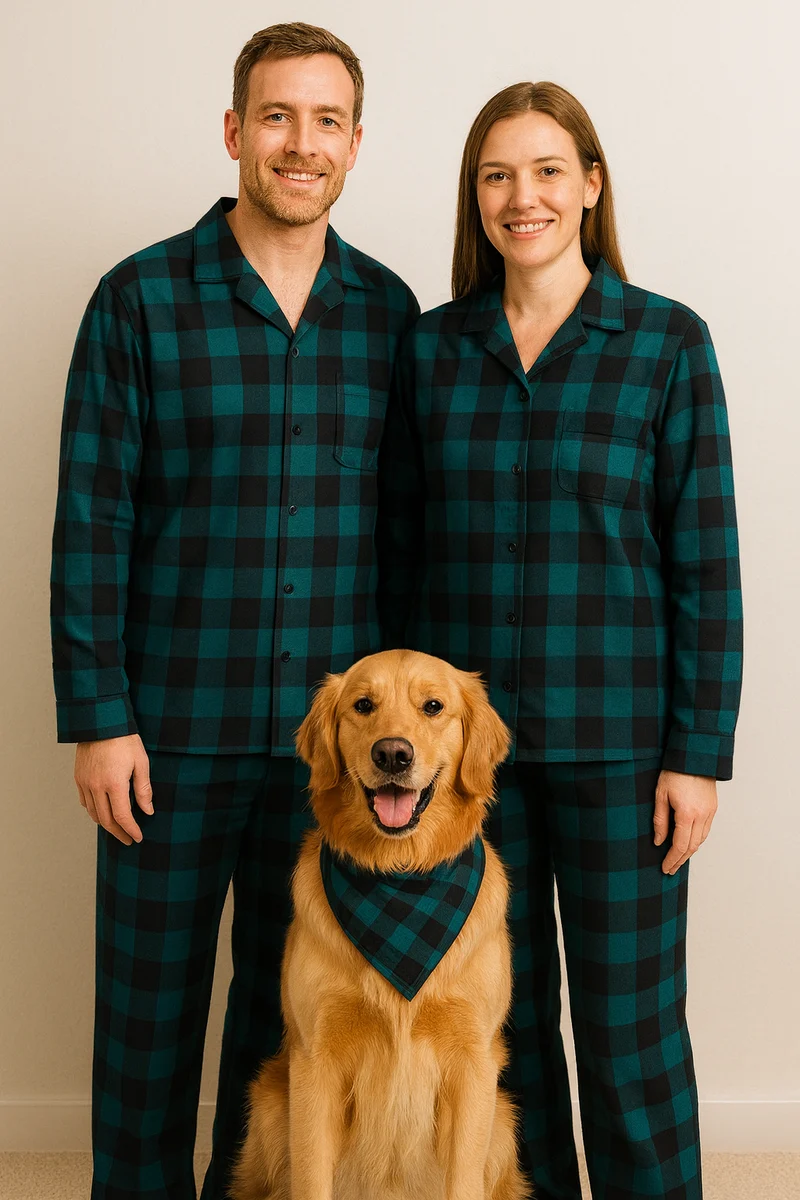 Matching Christmas Pajamas For Couples And Dog