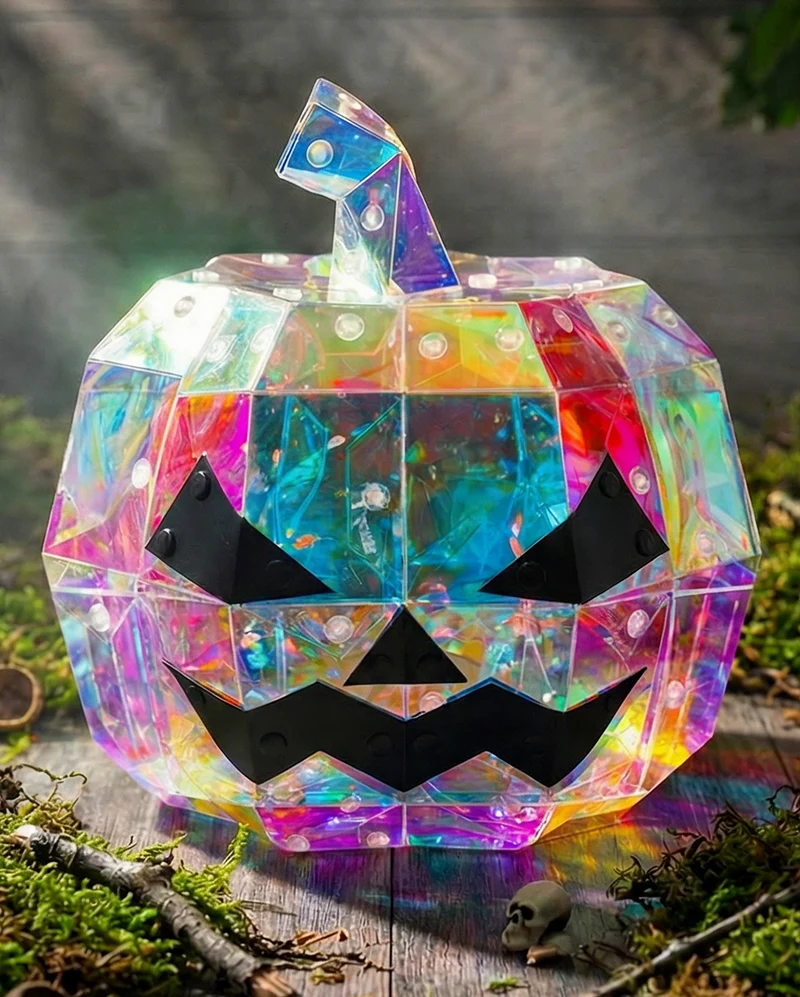Holographic Kürbis mit LED 30cm