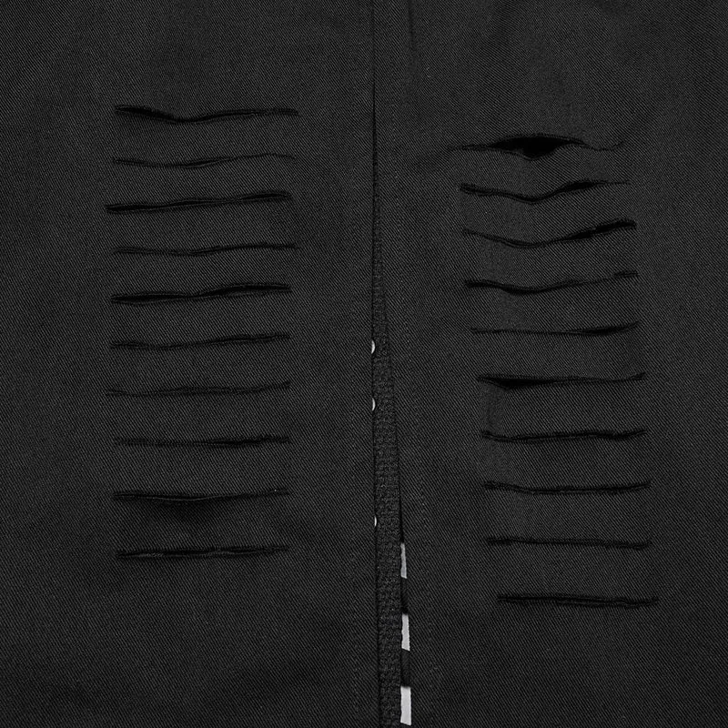 Damen Punk Buckle Ripped Coat mit Kapuze
