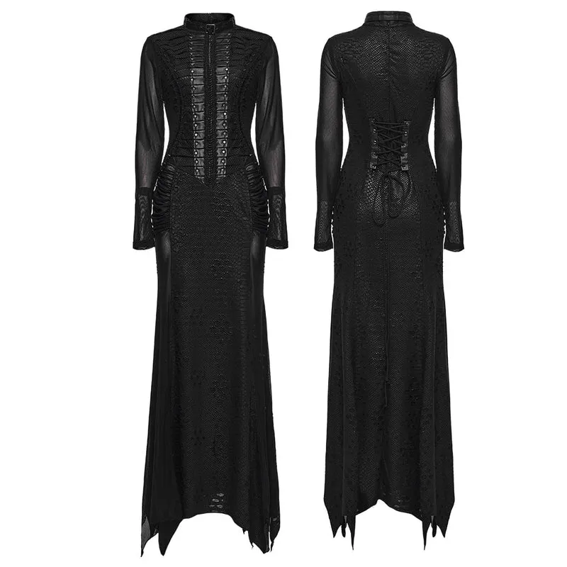 Punk-Brautkleid mit Rissen, Mesh-Einsätzen und Meerjungfrauenschnitt