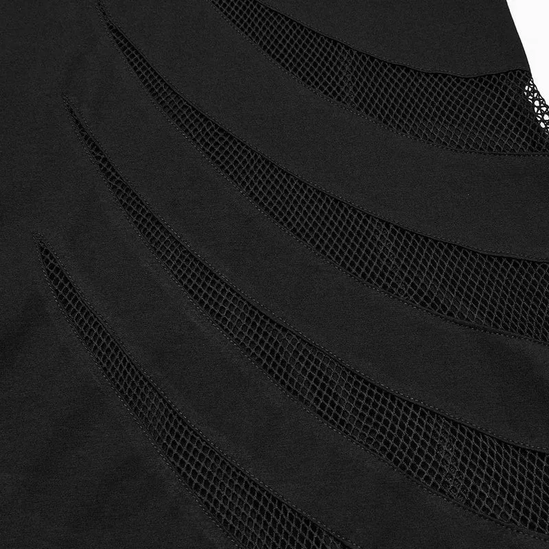 Damen Punk Mesh Splice Fishtail Honeymoon Slip Dress
