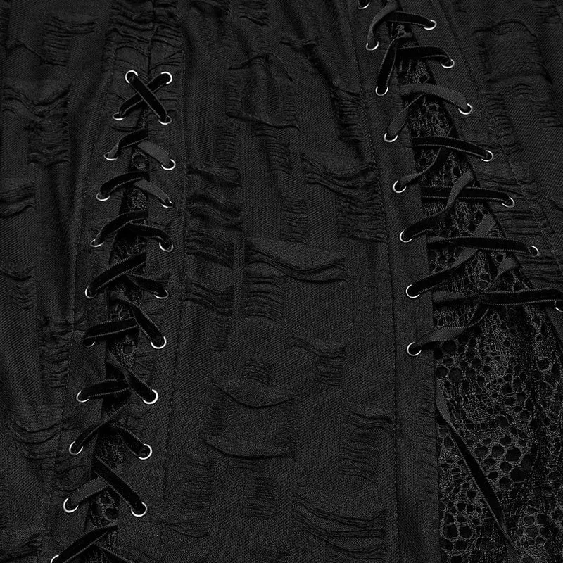 Gothic-Partykleid mit unregelmäßigen Rissen und Schnürung für Damen