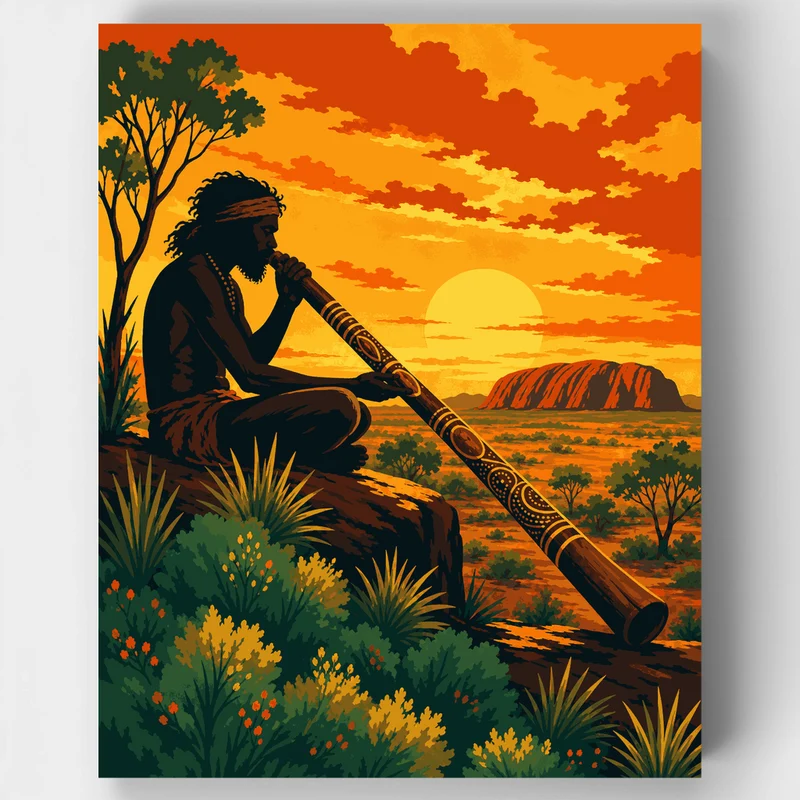 Didgeridoo at Sunset - Paint by Numbers Kit