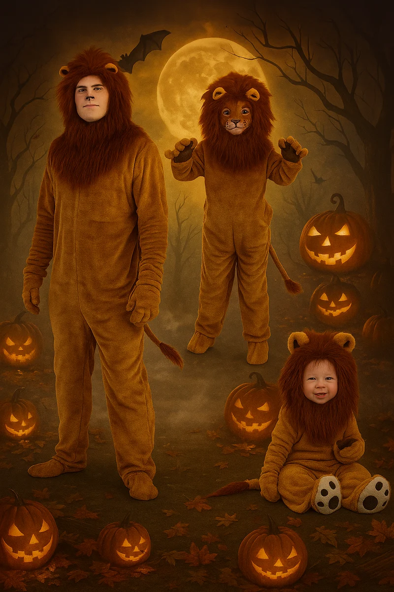 Löwen Kostüm Familie