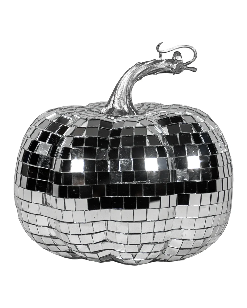 Spiegelkugel Kürbis mit Disco-Effekt 15cm