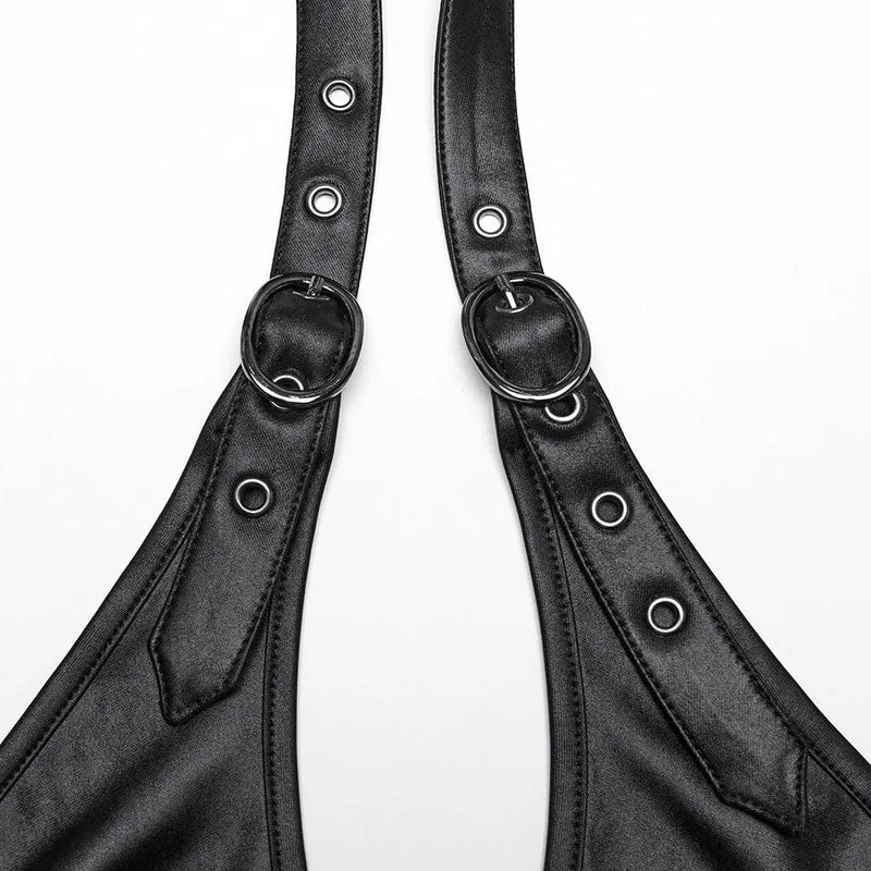 Punk-Partykleid mit unregelmäßigem tiefem Neckholder für Damen