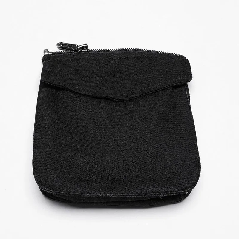Punk-Jeansshorts zum Schnüren für Damen mit abnehmbarer Tasche