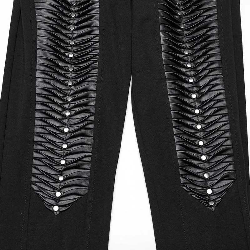 Damen-Leggings mit Punk-Schnallenriemen und Falten