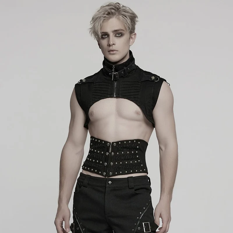 Punk Skull Mesh Splice Schnürgürtel für Herren