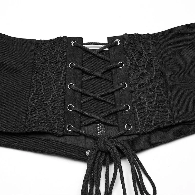 Punk Skull Mesh Splice Schnürgürtel für Herren