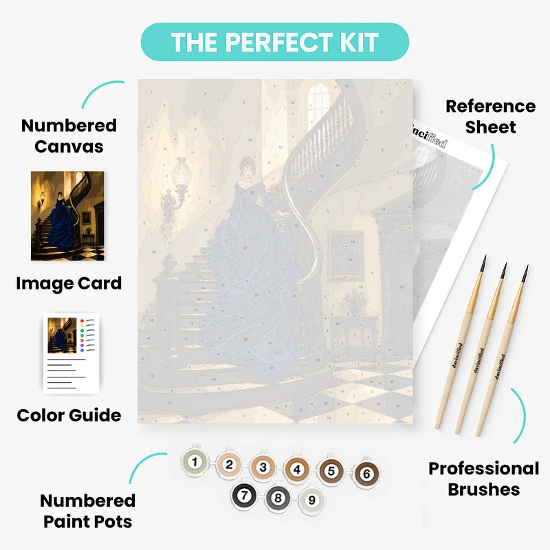 Grand Staircase Descent - Paint by Numbers Kit