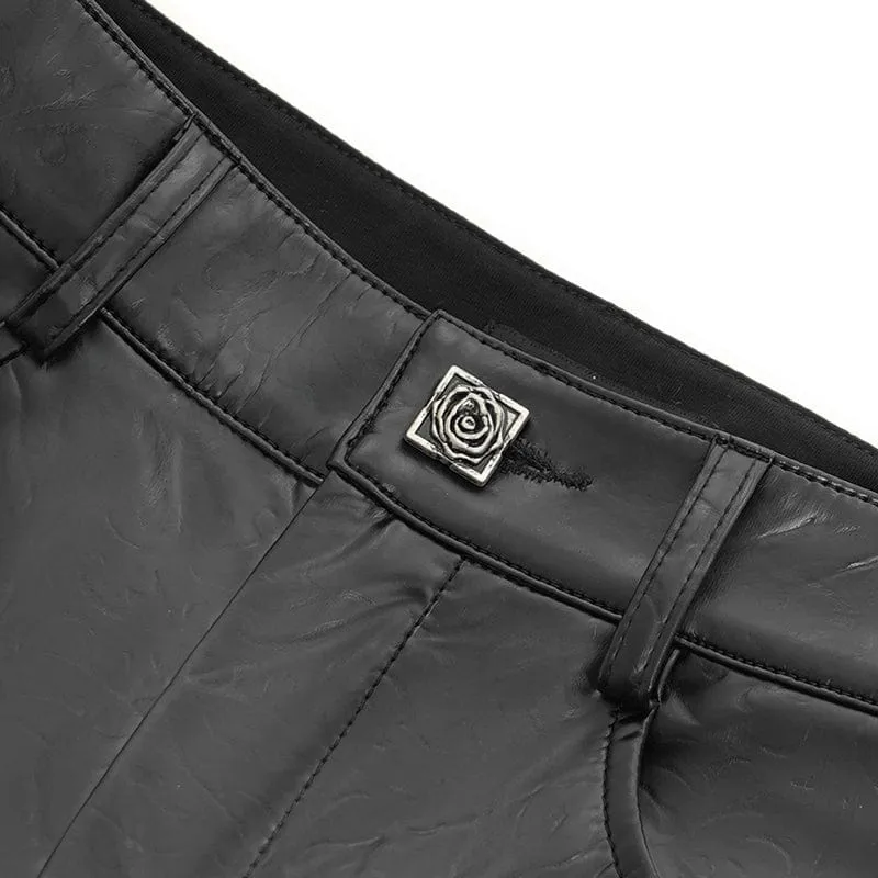 Gothic-Hose aus Kunstleder mit Kettenverzierung und Spitze für Damen