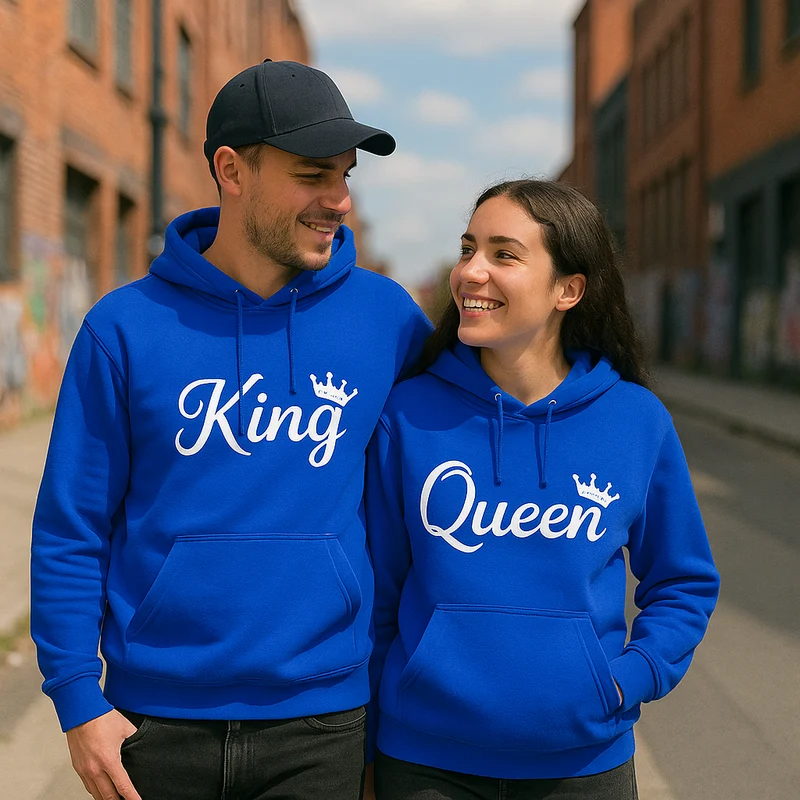 King And Queen Hoodies Custom