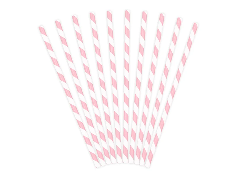 Papier-Strohhalme Gestreift Rosa