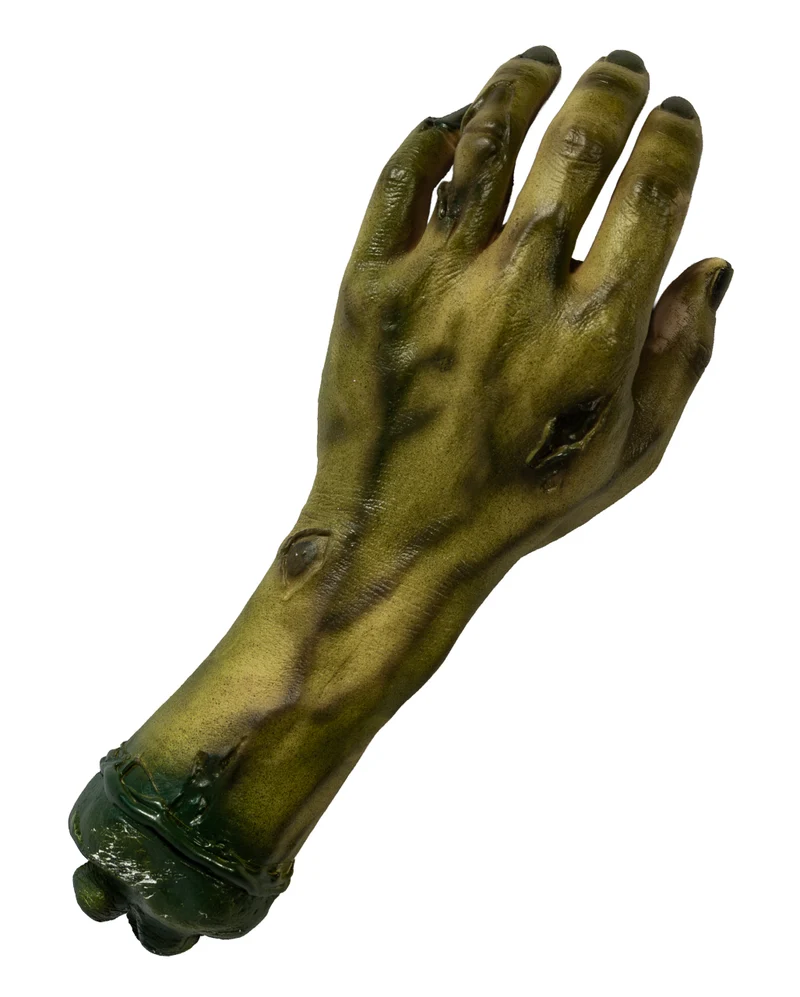 Vermoderte Zombie Hand mit Knochenstumpf 25cm