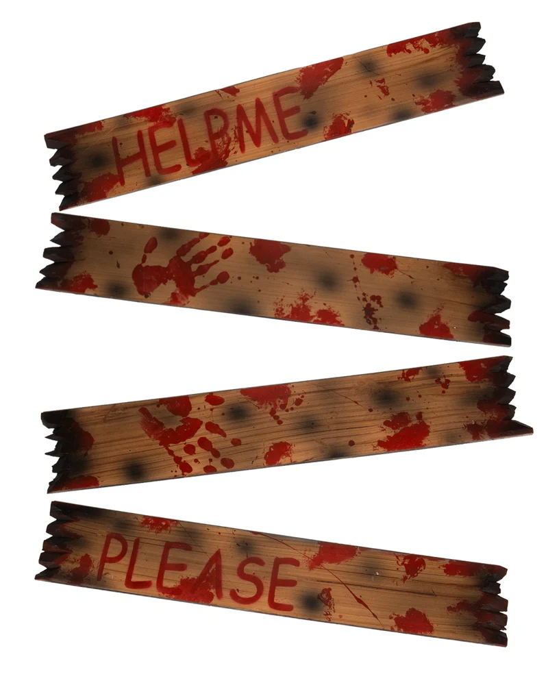 Blutige Bretter als Fenstervernaglung 70cm 4er-Set